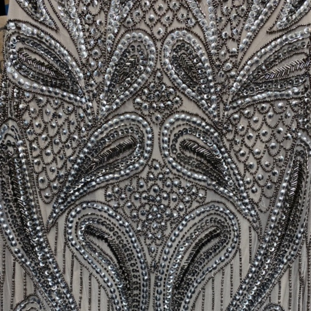Aidan Mattox long beaded side slit dress - Picture 7 of 8